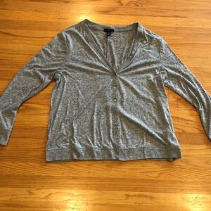 GAP Light Gray V-Neck Button Cardigan